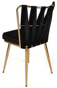 Set de scaune de sufragerie Kusakli Black andGold, 2 buc., 2 buc.
