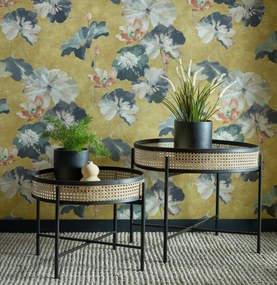 Tapet Water Lilies, Honey Yellow Luxury Floral, 1838 Wallcoverings, 5.3mp / rola