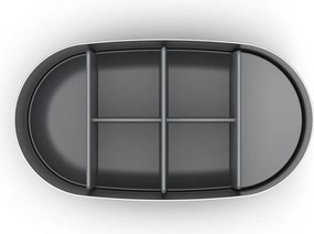 Suport pentru periuța de dinți argintiu lucios din oțel inoxidabil EasyStore Luxe – Joseph Joseph