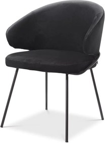 Scaun tapitat design LUX Kinley, catifea roche neagra 115877 HZ
