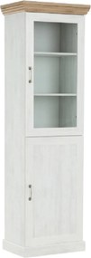Vitrina ROYAL W1D, pin nordic/stejar salbatic, PAL melaminat/plinte de