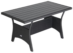 Deuba Set rattan Sedan + fotoliu + 2x taburet - negru