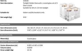 Set de 4 suporturi pentru lumanari Giancarlo L