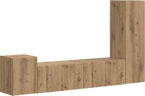 vidaXL Set comodă TV Pe perete 4 pcs Stejar Artizanal Lemn compozit