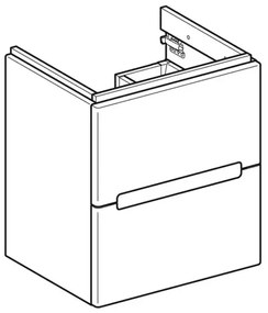 Dulap baza suspendat Geberit Modo 2 sertare alb lucios 50 cm