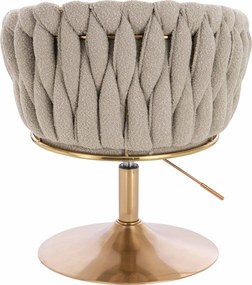 HR750N Scaun Latte Boucle cu Bază Aurie