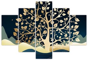 Tablou cu copac auriu (150x105 cm)