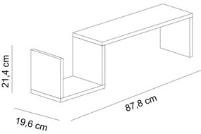 Raft de perete BIENCE 21,4x87,8 cm alb