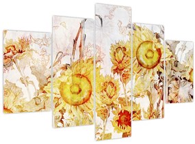 Tablou - Floarea-soarelui,pictură (150x105 cm)