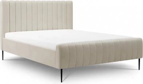 Pat tapițat Nicole 160x200 - chenille bej Perfect Harmony 07 / picioare negre