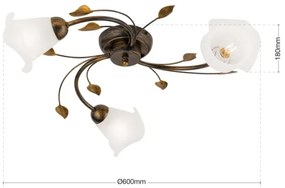 Lustră aplicată Orion DL 7-788/3 SISI 3xE14/40W/230V d. 60 cm bronz/patină