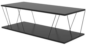 Resigilat: Masuta de cafea Kalune Design 854KLN2808, 120x50 cm, 2 nivele, Finisaj melaminat / Metal, Maro / Negru
