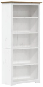 355081 vidaXL Bibliotecă BODO, maro, 80x38x180 cm, lemn masiv pin, 5 rafturi