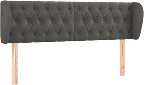vidaXL Tăblie de pat cu aripioare gri închis 147x23x78/88 cm catifea
