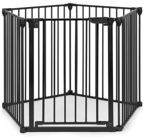 Balustradă de siguranță 5 panouri 60 cm metal negru