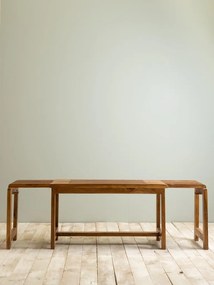 Bancă extensibilă din lemn de acacia, natur, 46 x 88–148 x 35 cm, „Extendable”