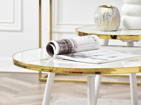 Set de 2 măsuțe de cafea Zoya Zest S (marmură albă + auriu). 1111891