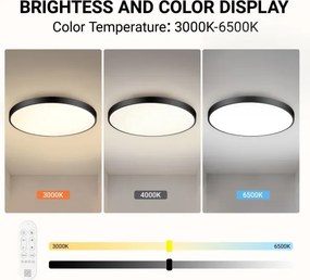 Immax NEO 07313L-LED Plafonieră dimabilă SEMPLICI 96W/230V diametru 80 cm Wi-Fi Tuya negru + telecomandă