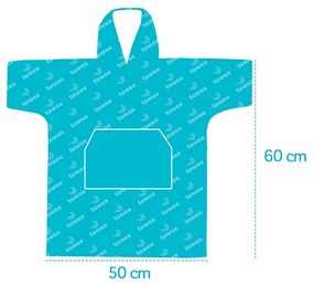 Poncho copii surf Fishee blue, 50 x 60 cm