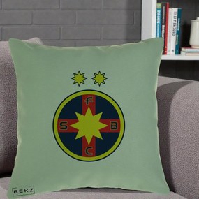 Perna Personalizata FCSB Fotbal Club Steaua Bucuresti, 40x40 cm, Verde, Husa Detasabila, Perna Inclusa, BEKZ®