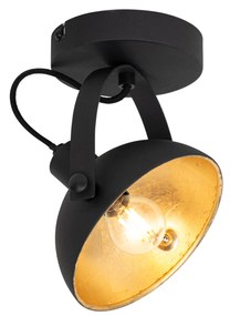 Plafoniera industriala neagra cu auriu 15 cm ajustabila - Magnax