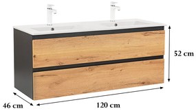 Dulap inferior Vario Forte 120 cu lavoar antracit-stejar