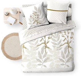 Lenjerie de pat bej din bumbac pentru pat dublu, extinsă cu cearceaf inclus, cu 6 piese 240x220 cm Raoni – douceur d'intérieur