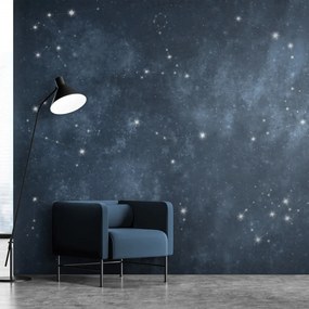 Fototapet - Stele - constelații ale zodiacului în cosmos de culoare bleu marin