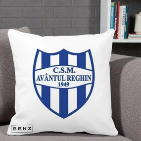 Perna Personalizata CSM Avantul Reghin 1949, 40x40 cm, Alba Mata, Husa Detasabila, Perna Inclusa, BEKZ®