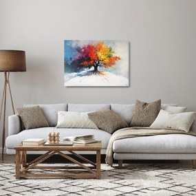 Tablou pe sticlă - Copac multicolor (70x50 cm)