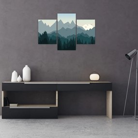 Tablou - Munții cu privirea graficeanului (90x60 cm)