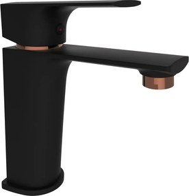 Baterie lavoar Rubineta Modena monocomanda finisaj negru mat-rose gold