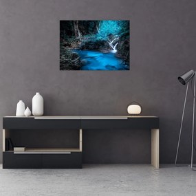 Tablou pe sticlă - Noaptea magică în pădurea tropicală (70x50 cm)