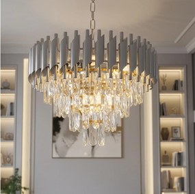 Brilagi - Lustră cu lanț ECLIPSE 7xE14/10W/230V, diametru 48 cm, argintie