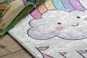 BAMBINO 61400 covor lavabil Inorog, curcubeu pentru copii anti-alunecare - cremă / roz
