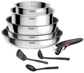 Set de vase pentru gătit 9 buc. din aluminiu INGENIO Cook Eat L881S904 – Tefal