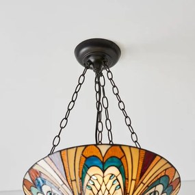 Endon 70750 - Lustră cu lanț Tiffany HECTOR 3xE27/60W/230V Ø 40 cm