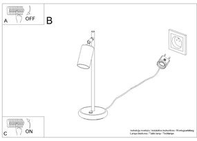 Lampă de masă Sollux SL.1381 WINX 1xGU10/10W/230V negru/cupru