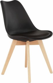 Scaun BALI 2 NEW, maro inchis/fag, piele ecologica/lemn, 48x56x80 cm