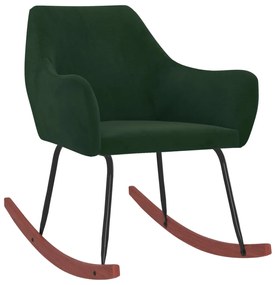 331020 vidaXL Scaun balansoar, verde închis, catifea
