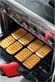 Set 2 forme pentru vafe Lekue 1009047, 500 ml, -60°C / +220°C, Silicon platinat, Rosu