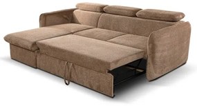Canapea colțar extensibilă în L BEJA, bej, cu spațiu de depozitare, stânga