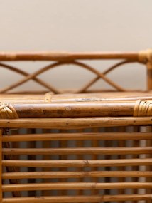 Dulap lucrat manual din rattan, cu 2 uși și 3 rafturi, "Harmonie", 56x38x110 cm