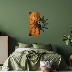 Decorațiune de perete 50x58 cm lemn/metal yin-yang