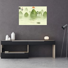 Tablou - Valea munțilot verzi (90x60 cm)