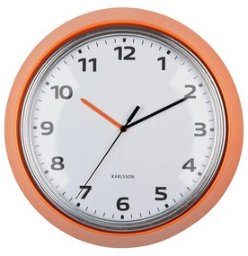 Karlsson 6006OR ceas de perete design, portocaliu,diametru 34 cm