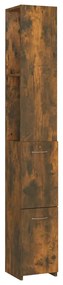 815960 vidaXL Dulap de baie, stejar afumat, 25x26,5x170 cm, lemn prelucrat