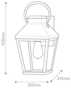 Hinkley HK-DAWSON-M - Aplica de perete exterior DAWSON M 1xE27/60W/230V IP44