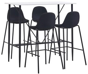 vidaXL Set mobilier de bar, 5 piese, negru, material textil
