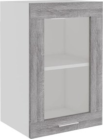 vidaXL Dulap de sticlă suspendat “Lyon” gri sonoma 40x31x60 cm